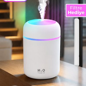 Nazalya 300 ml Ulrasonik Ledli Hava Nemlendirici Buhar Makinesi Ve Aroma Difüzörü